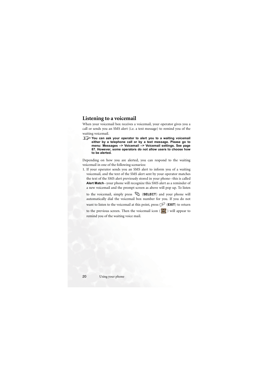 Listening to a voicemail | BenQ M555C User Manual | Page 36 / 158