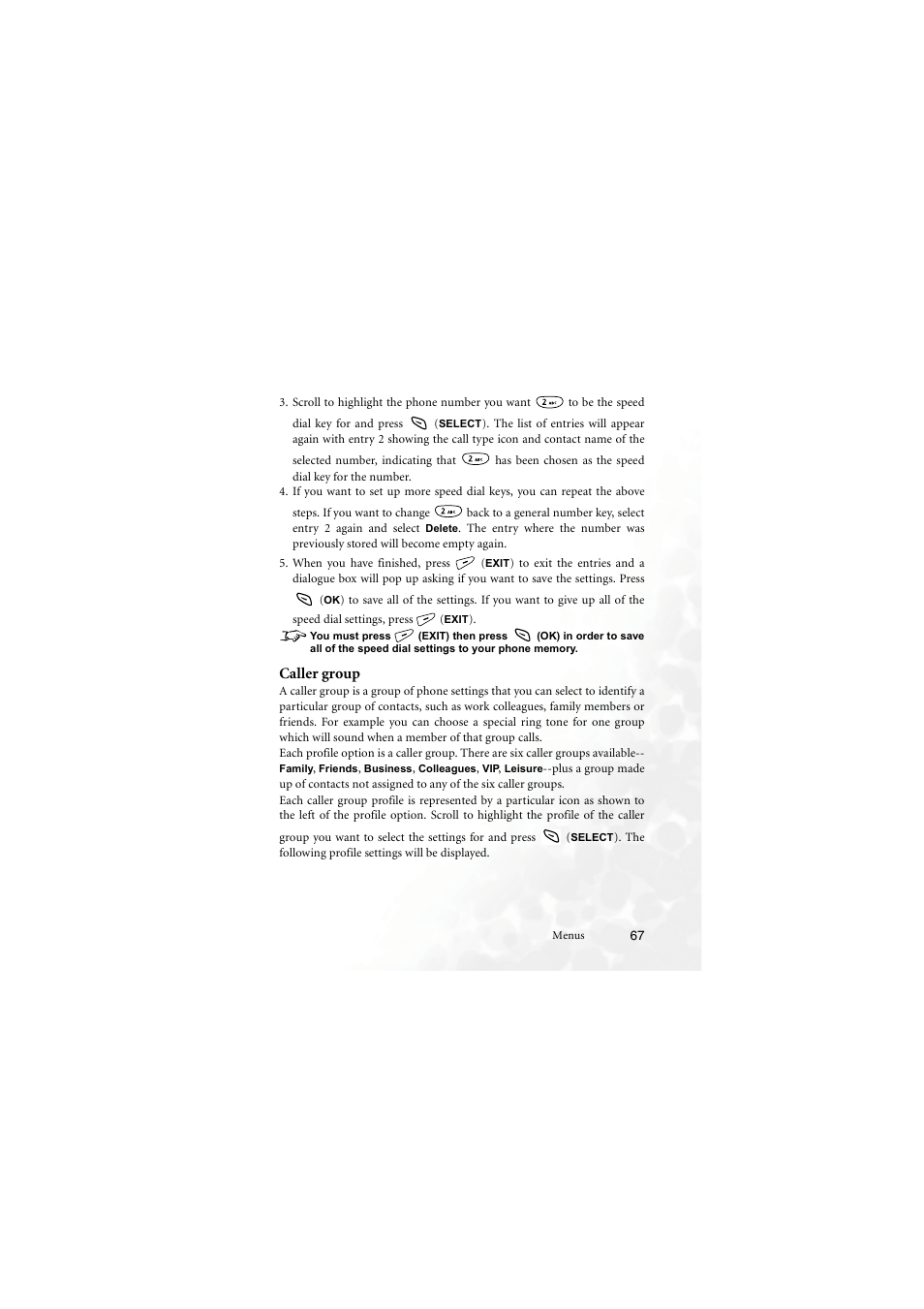 Caller group | BenQ M555C User Manual | Page 83 / 158
