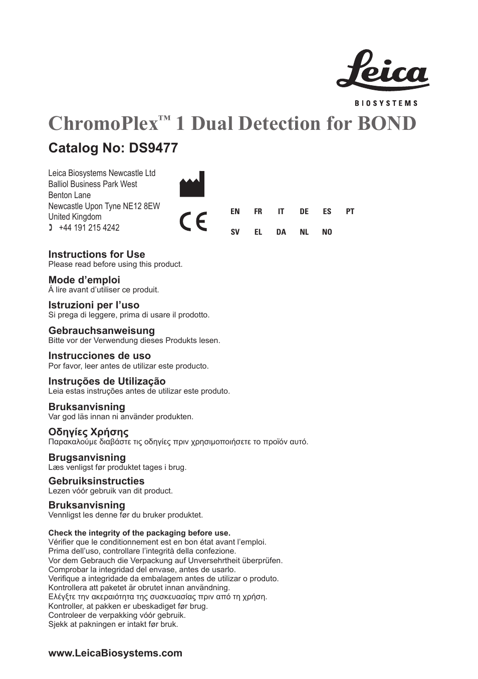 Leica Biosystems ChromoPlex 1 Dual Detection for BOND User Manual | 36 pages