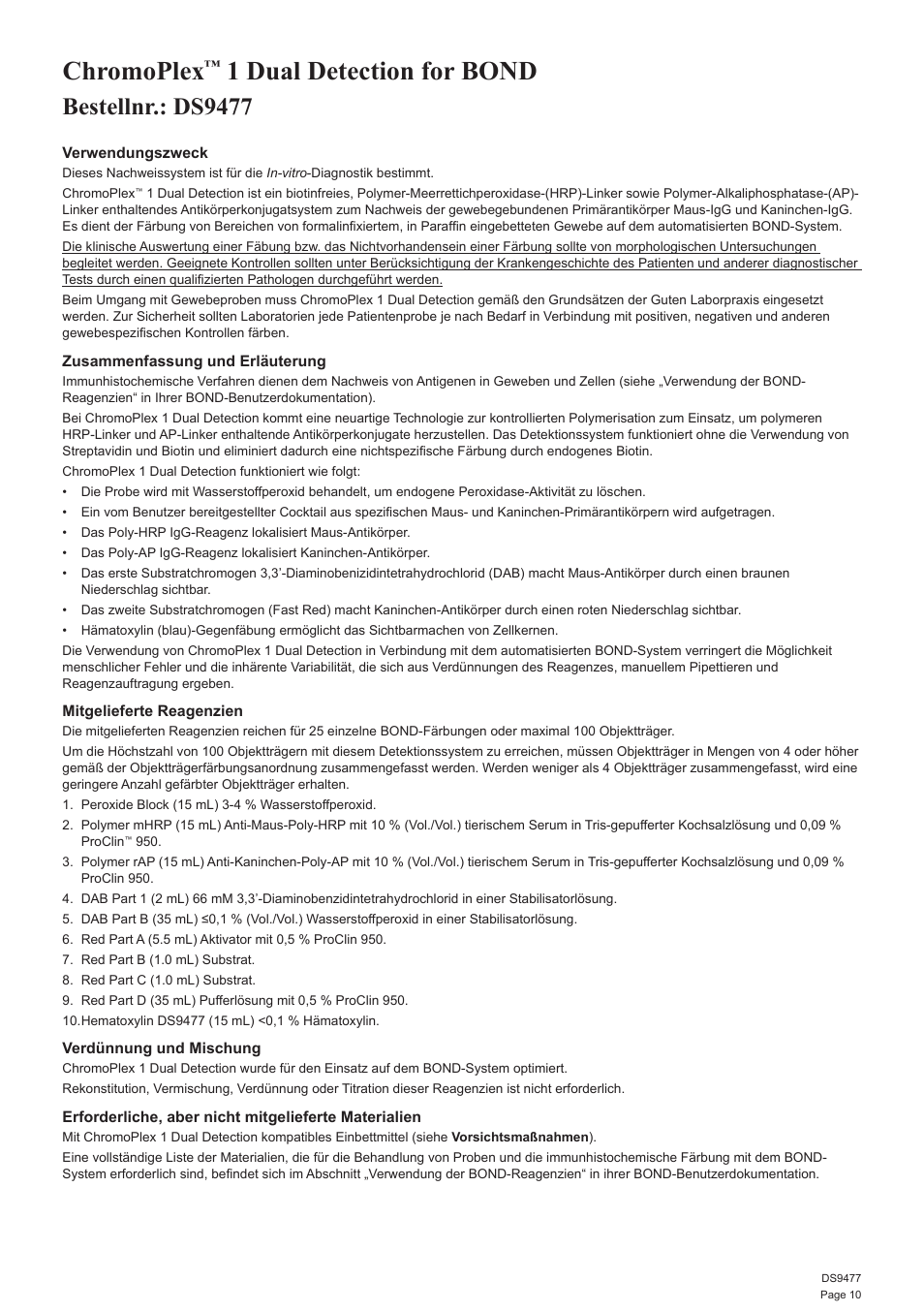Chromoplex, 1 dual detection for bond, Bestellnr.: ds9477 | Leica Biosystems ChromoPlex 1 Dual Detection for BOND User Manual | Page 11 / 36