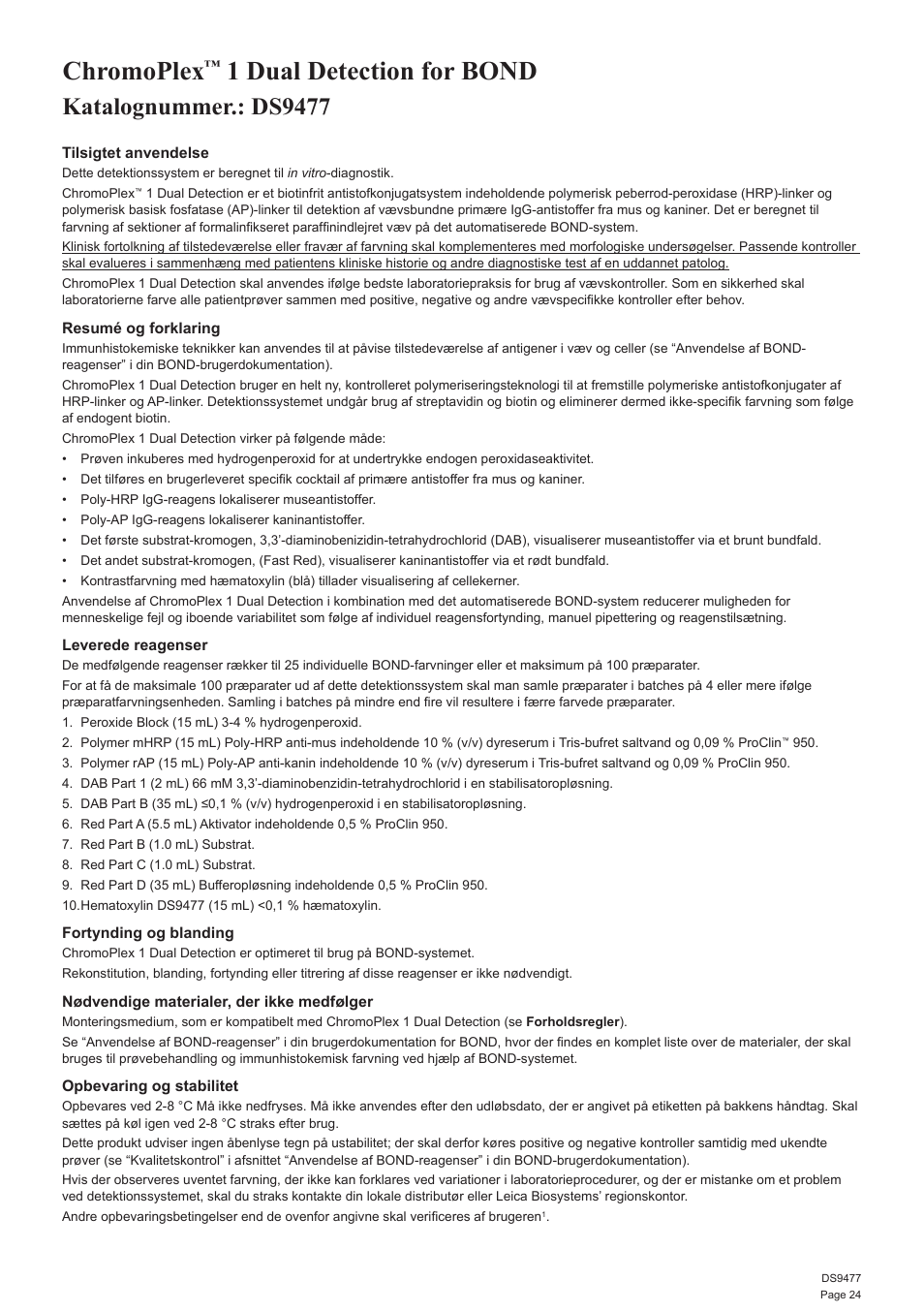 Chromoplex, 1 dual detection for bond, Katalognummer.: ds9477 | Leica Biosystems ChromoPlex 1 Dual Detection for BOND User Manual | Page 25 / 36