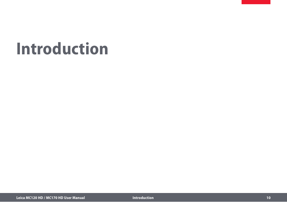 Introduction | Leica Biosystems MC120 HD User Manual | Page 10 / 58
