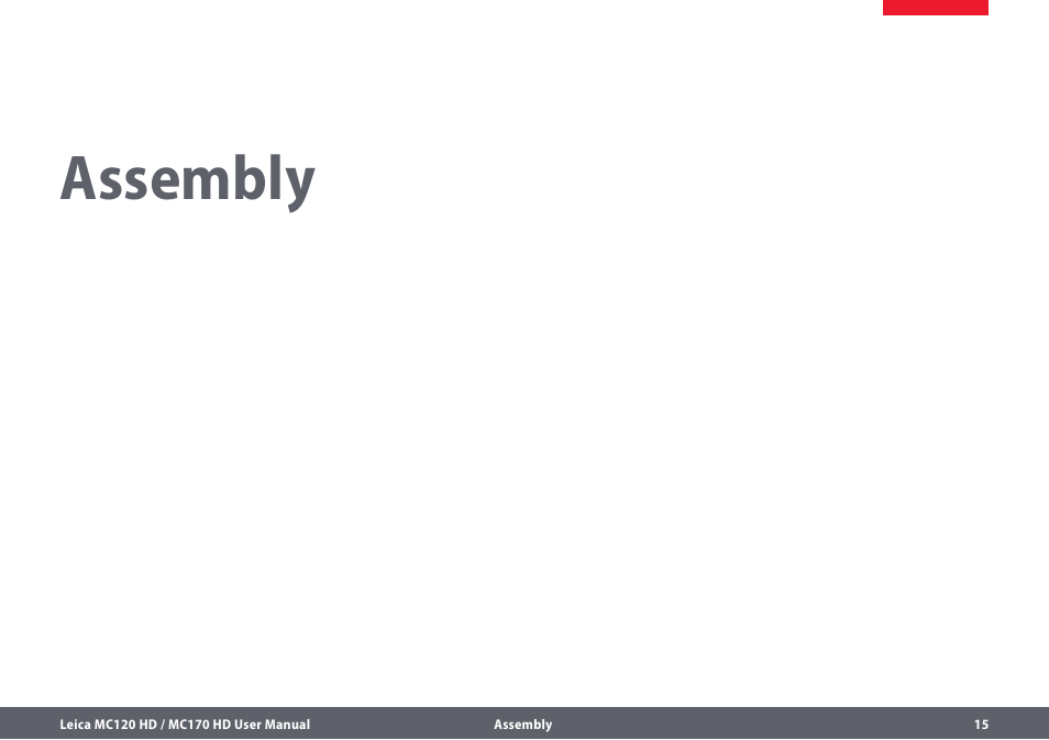 Assembly | Leica Biosystems MC120 HD User Manual | Page 15 / 58