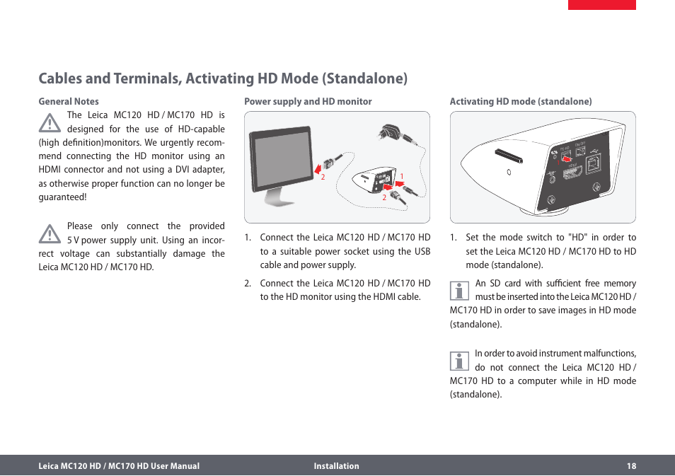 Leica Biosystems MC120 HD User Manual | Page 18 / 58