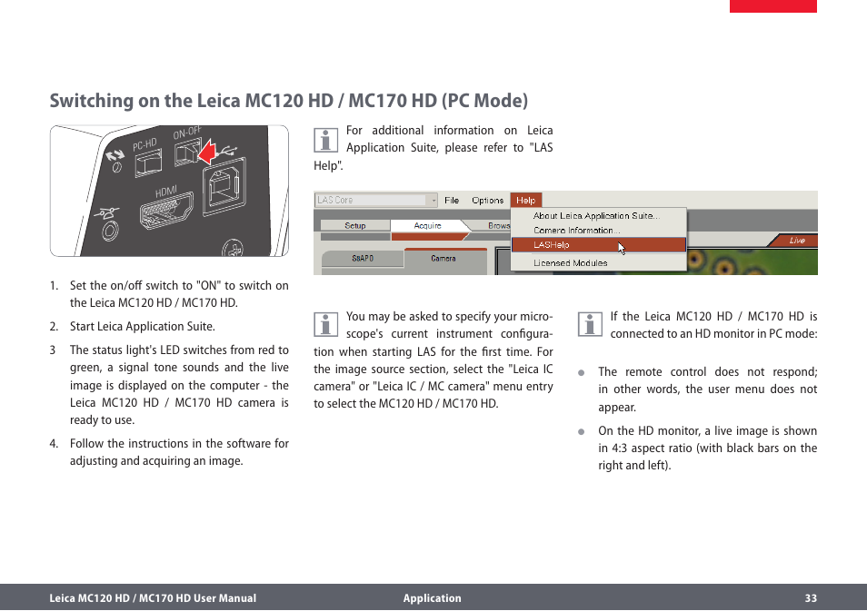 Leica Biosystems MC120 HD User Manual | Page 33 / 58