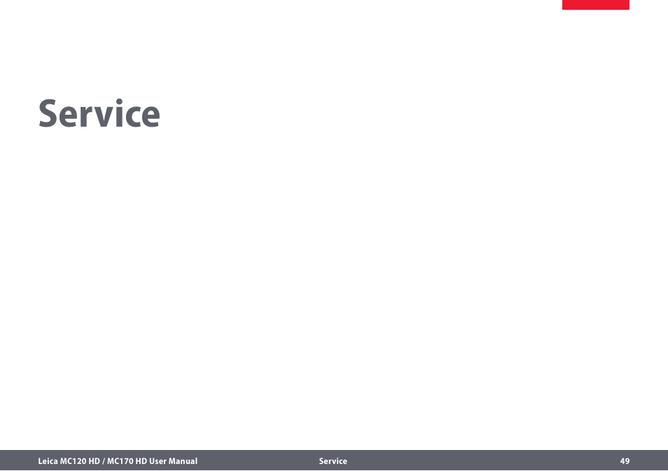 Service | Leica Biosystems MC120 HD User Manual | Page 49 / 58