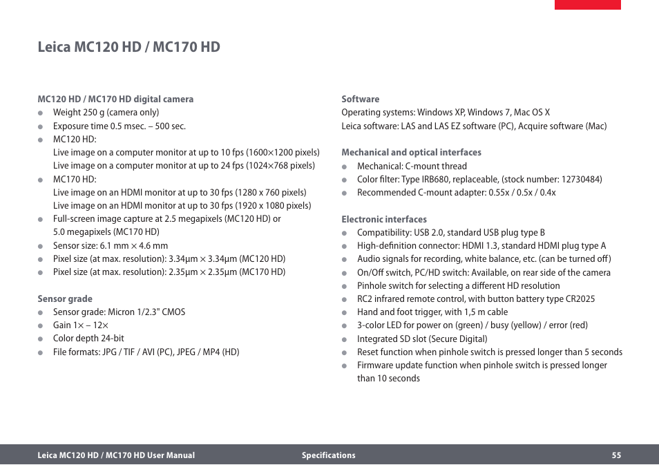 Leica Biosystems MC120 HD User Manual | Page 55 / 58