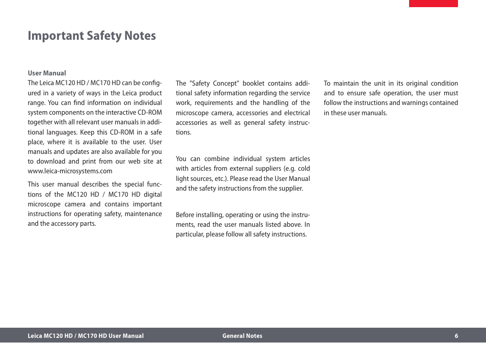 Leica Biosystems MC120 HD User Manual | Page 6 / 58