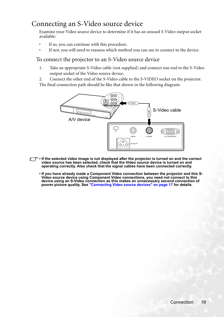 Connecting an s-video source device | BenQ CP120C User Manual | Page 25 / 56