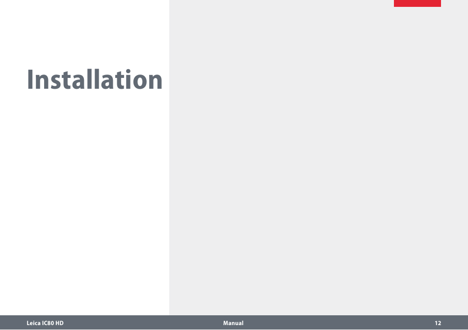 Installation | Leica Biosystems IC80 HD User Manual | Page 12 / 42