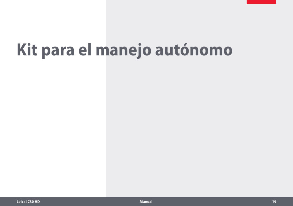 Kit para el manejo autónomo | Leica Biosystems IC80 HD User Manual | Page 19 / 44