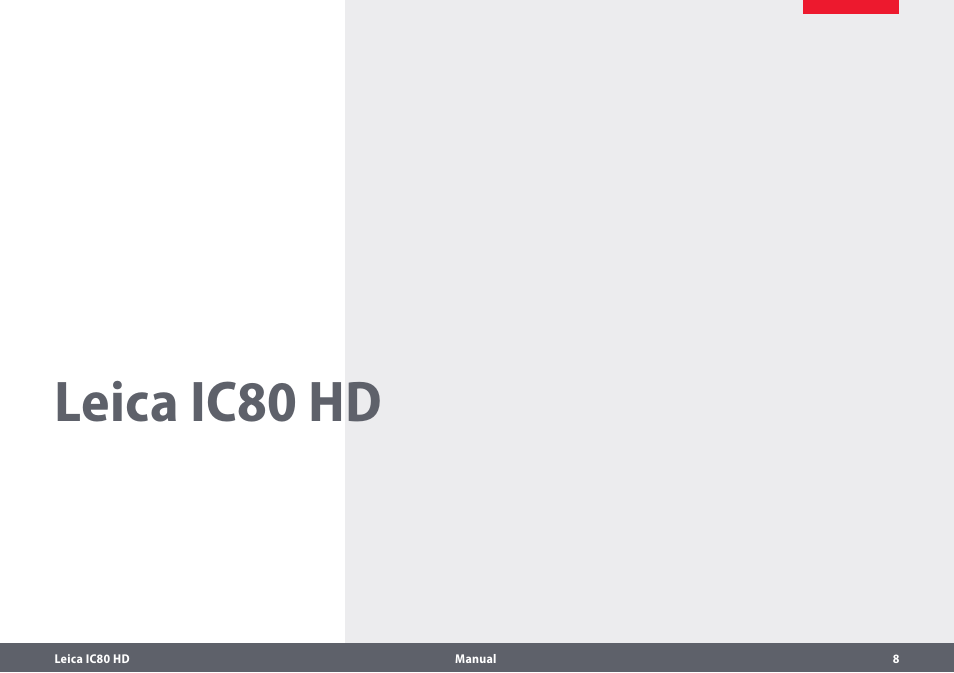 Leica ic80 hd | Leica Biosystems IC80 HD User Manual | Page 8 / 44