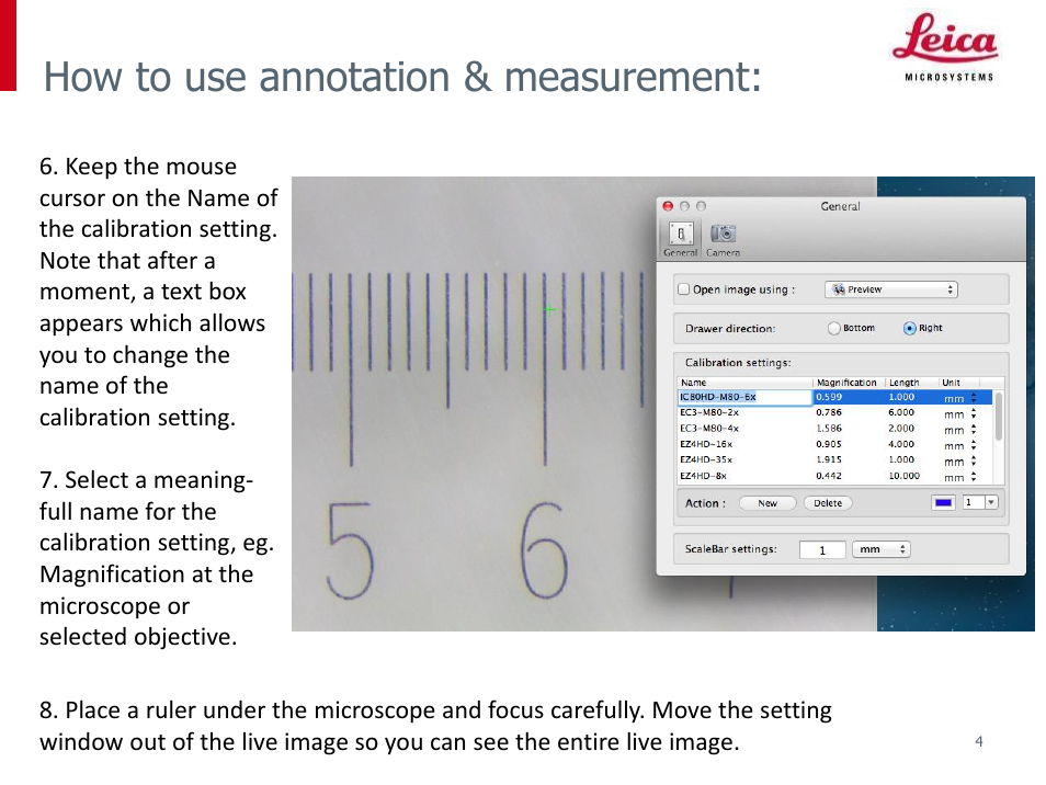 How to use annotation & measurement | Leica Biosystems Acquire V2.0 Calibraton & Measurement User Manual | Page 4 / 9