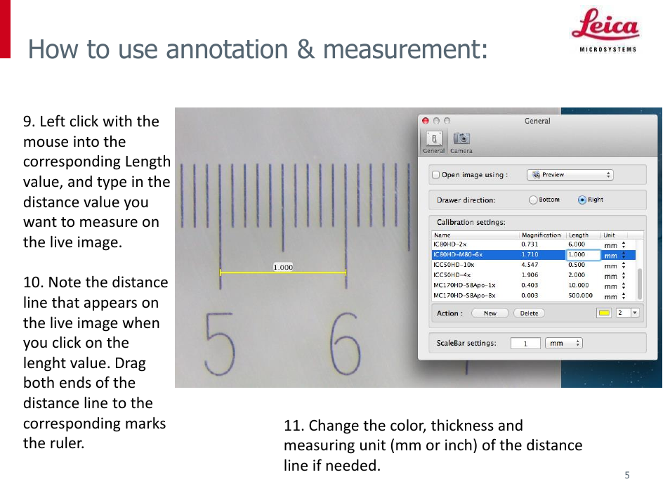 How to use annotation & measurement | Leica Biosystems Acquire V2.0 Calibraton & Measurement User Manual | Page 5 / 9