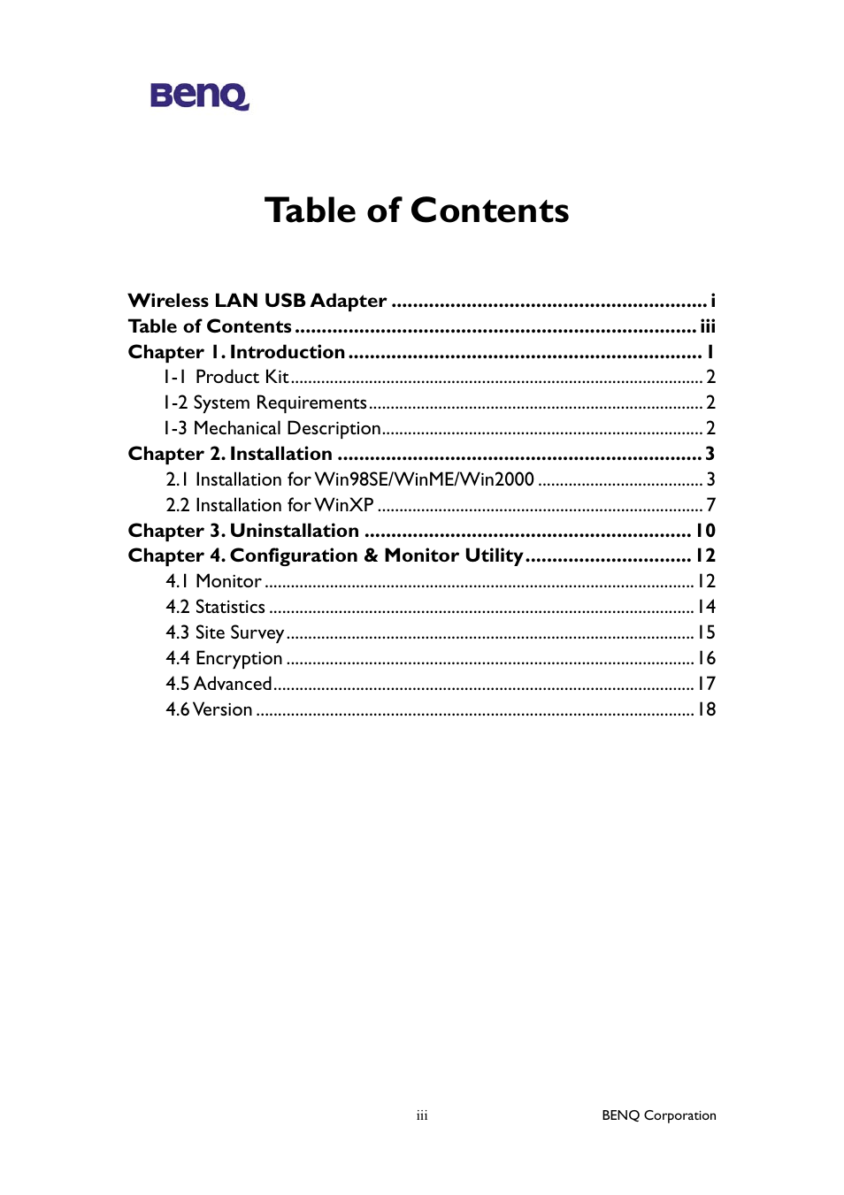 BenQ AWL300 User Manual | Page 4 / 22