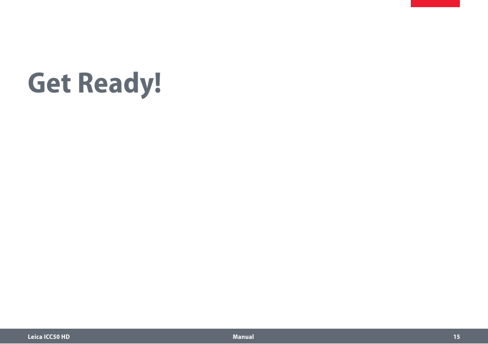 Get ready | Leica Biosystems ICC50 HD User Manual | Page 15 / 44