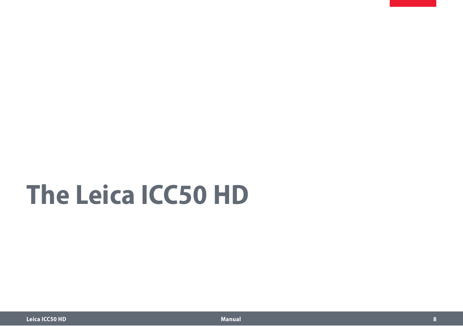 The leica icc50 hd | Leica Biosystems ICC50 HD User Manual | Page 8 / 44