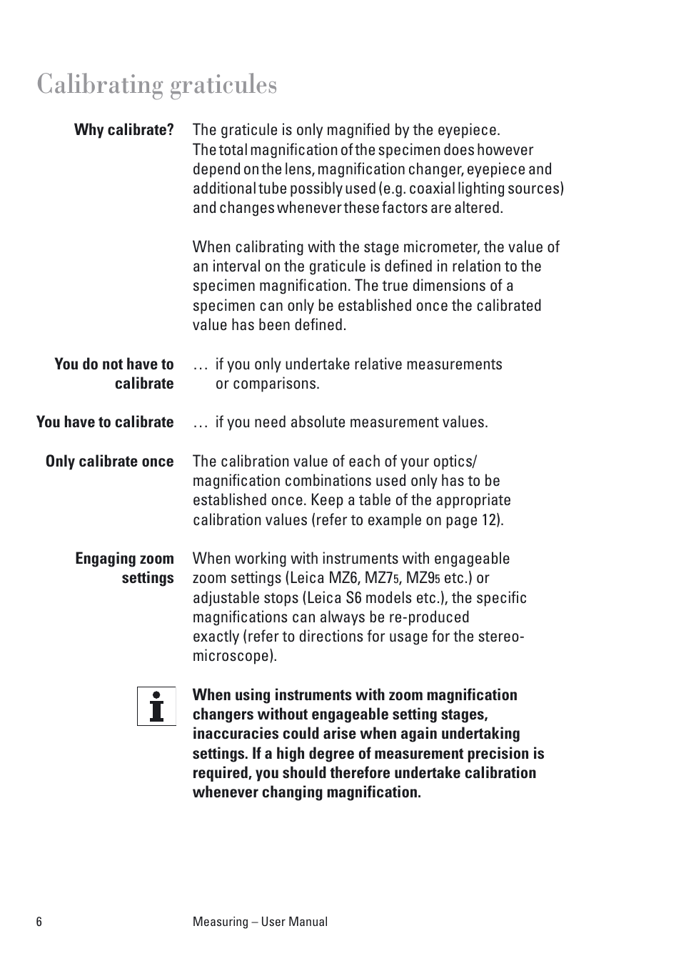 Calibrating graticules | Leica Biosystems M80 Measuring User Manual | Page 6 / 12