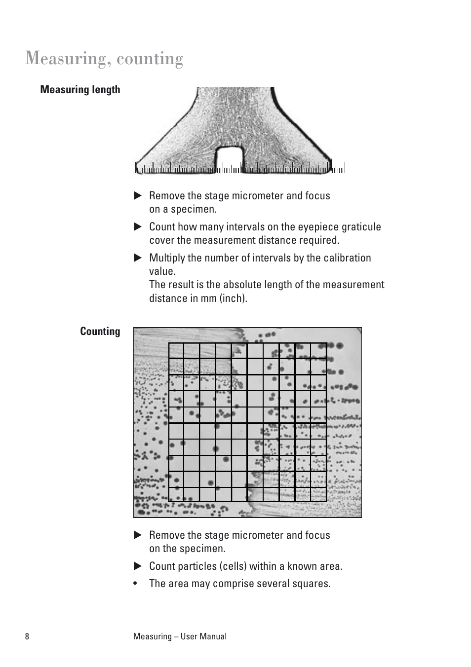 Measuring, counting | Leica Biosystems M80 Measuring User Manual | Page 8 / 12