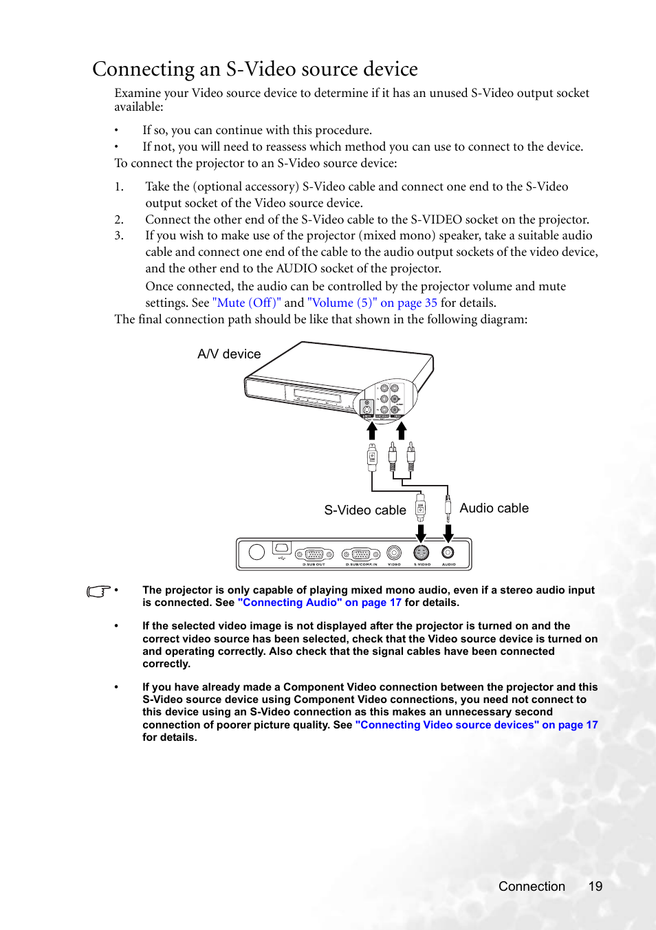 Connecting an s-video source device | BenQ CP220 User Manual | Page 25 / 55