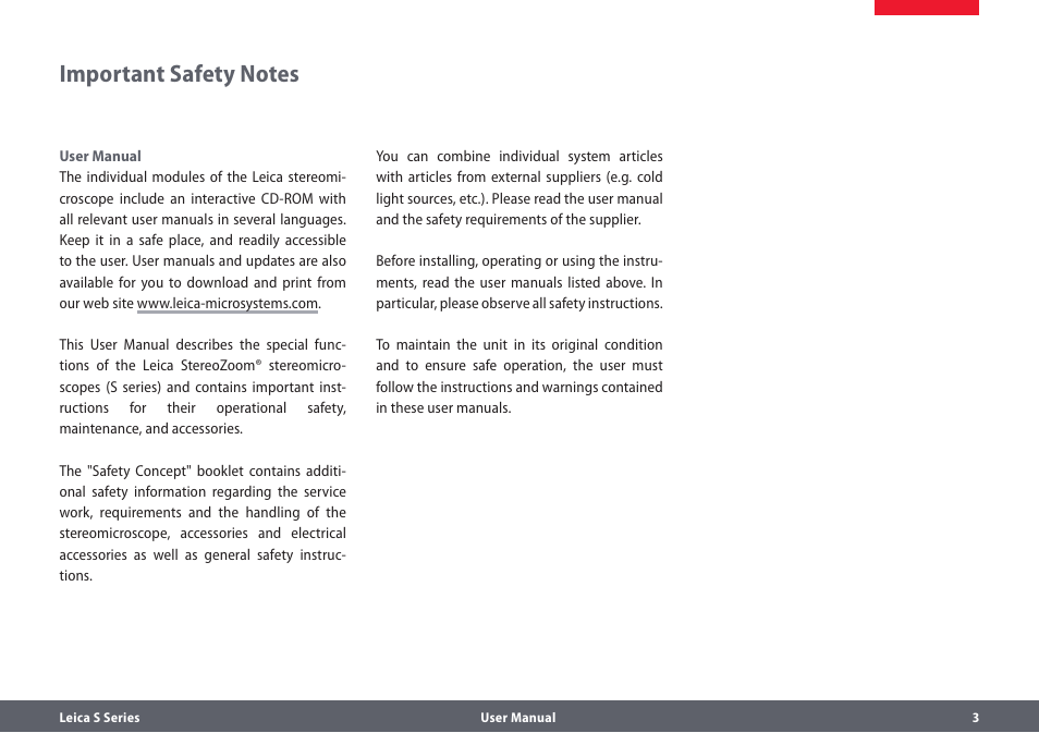 Wichtige sicherheitshinweise | Leica Biosystems S series User Manual | Page 3 / 59