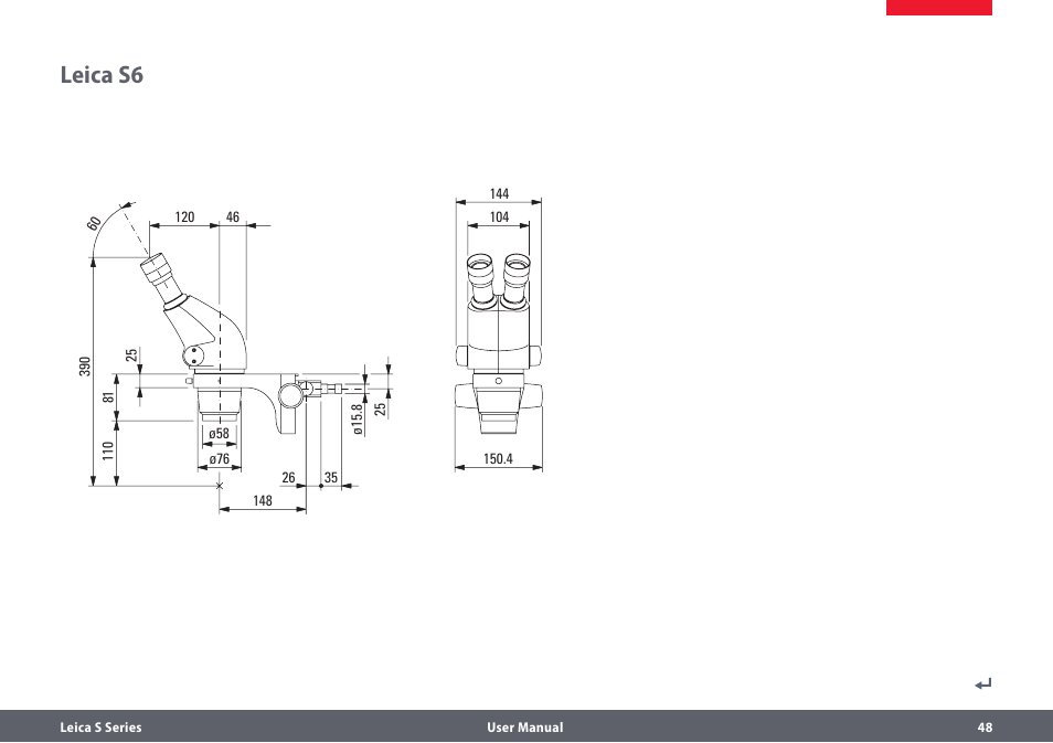 Leica s6 | Leica Biosystems S series User Manual | Page 48 / 59