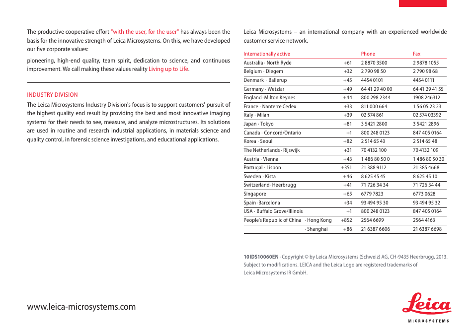 Leica Biosystems S series User Manual | Page 59 / 59