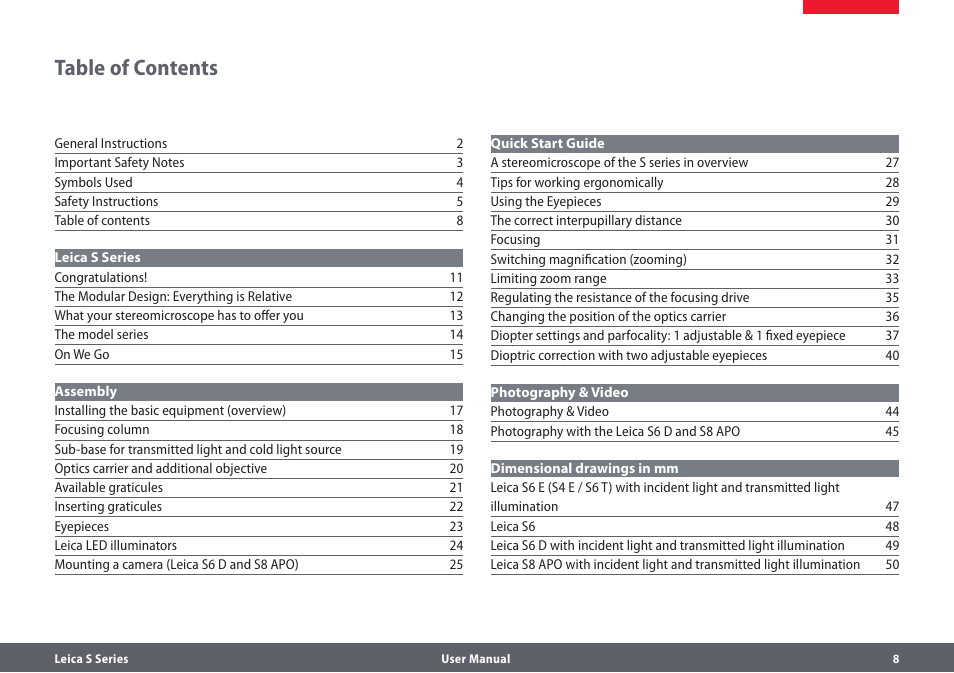 Leica Biosystems S series User Manual | Page 8 / 59