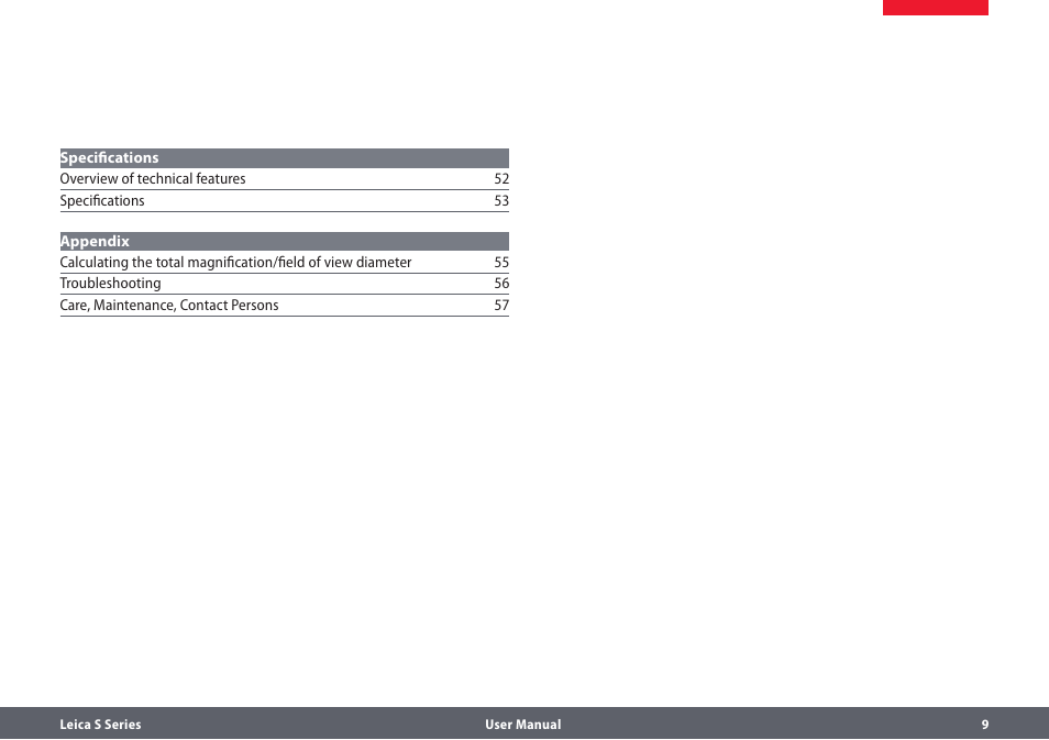 Leica Biosystems S series User Manual | Page 9 / 59