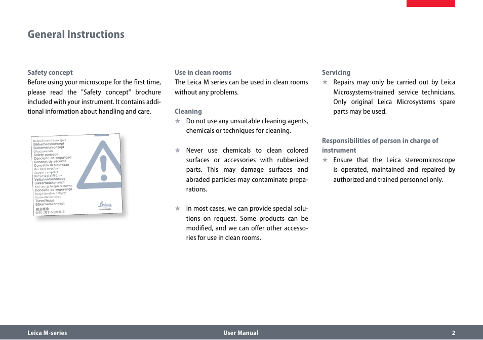 General instructions | Leica Biosystems M80 User Manual | Page 2 / 65