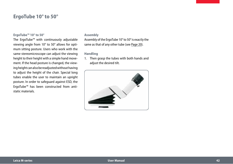 Ergotube 10° to 50 | Leica Biosystems M80 User Manual | Page 42 / 65