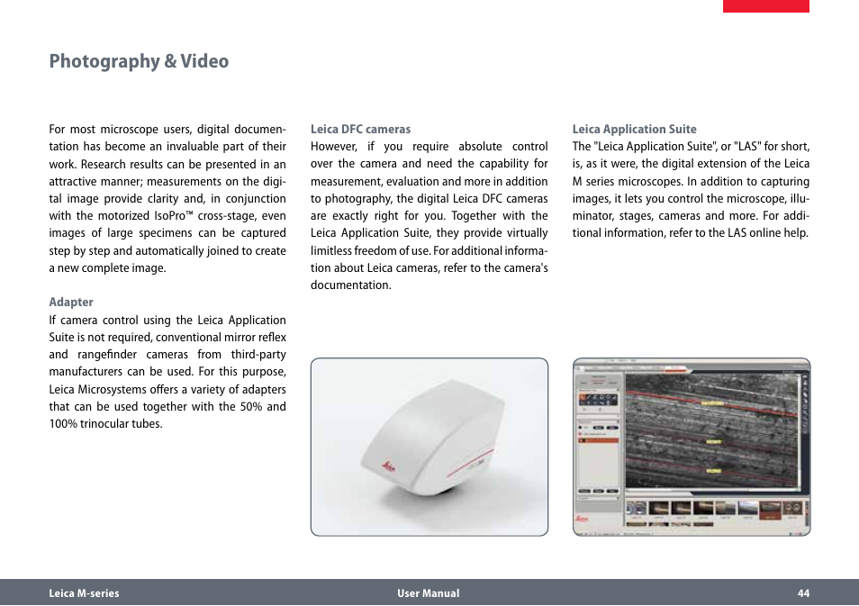 Photography & video | Leica Biosystems M80 User Manual | Page 44 / 65