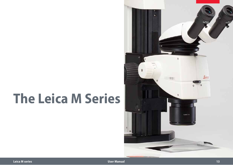 The leica m series | Leica Biosystems M165 C B User Manual | Page 13 / 57