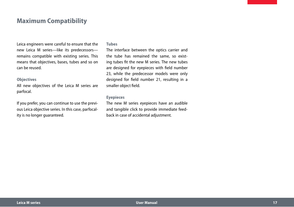 Maximum compatibility | Leica Biosystems M165 C B User Manual | Page 17 / 57