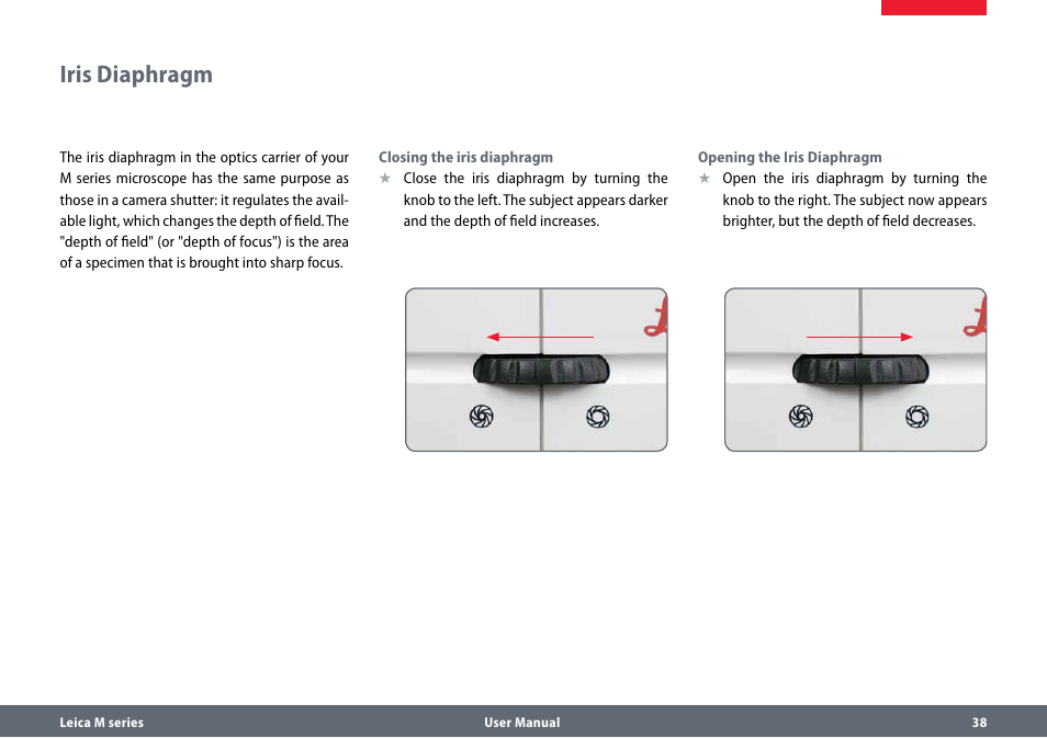 Iris diaphragm | Leica Biosystems M165 C B User Manual | Page 38 / 57