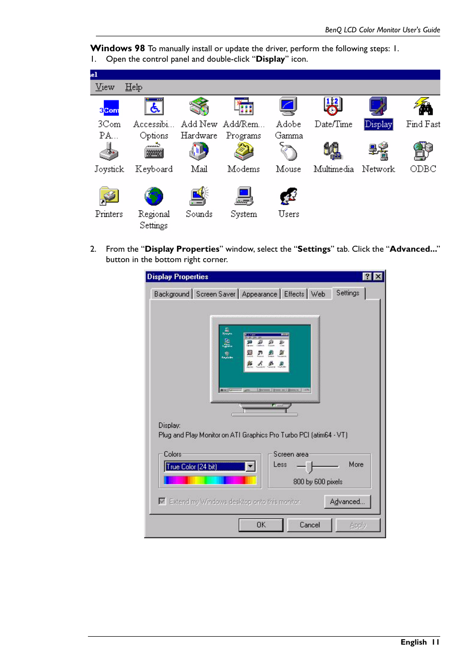 BenQ FP567 User Manual | Page 12 / 43