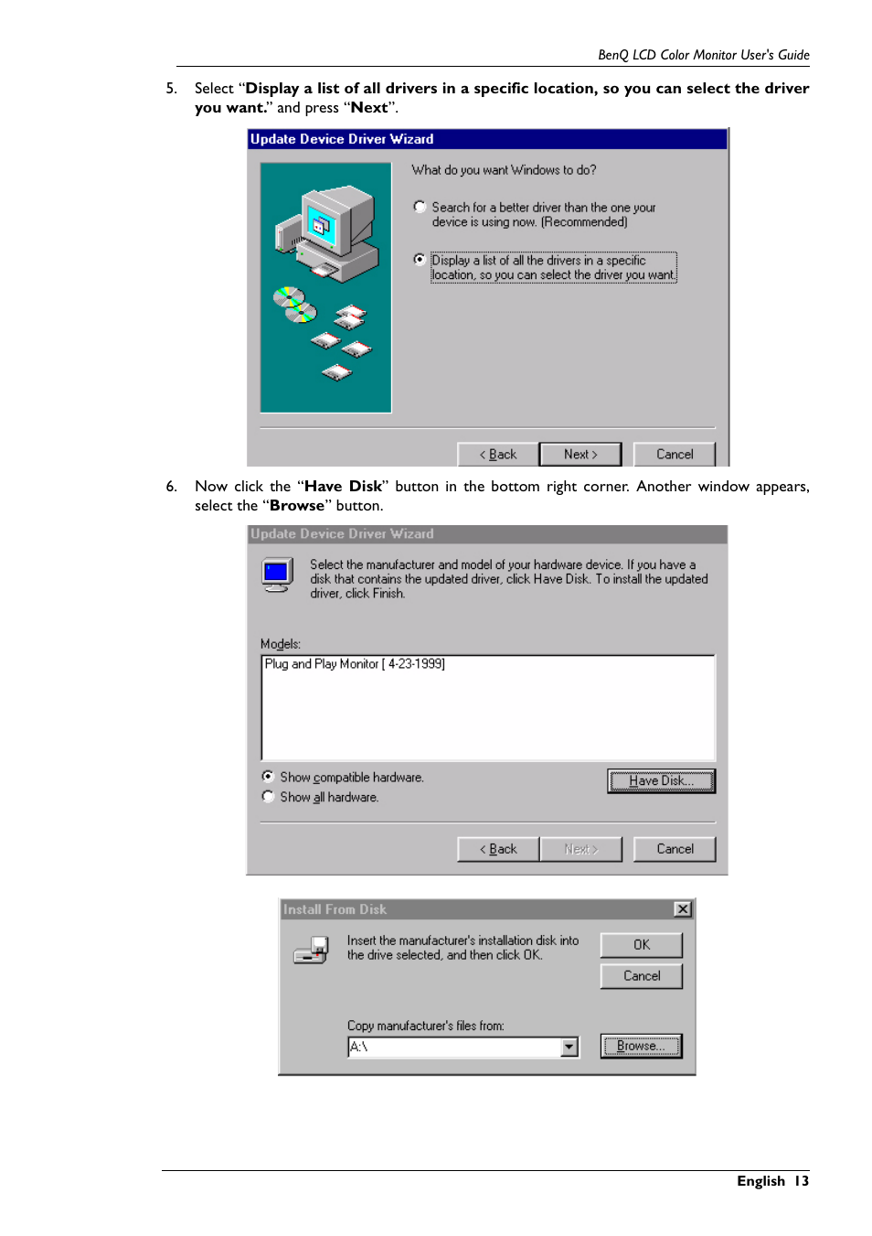 BenQ FP567 User Manual | Page 14 / 43