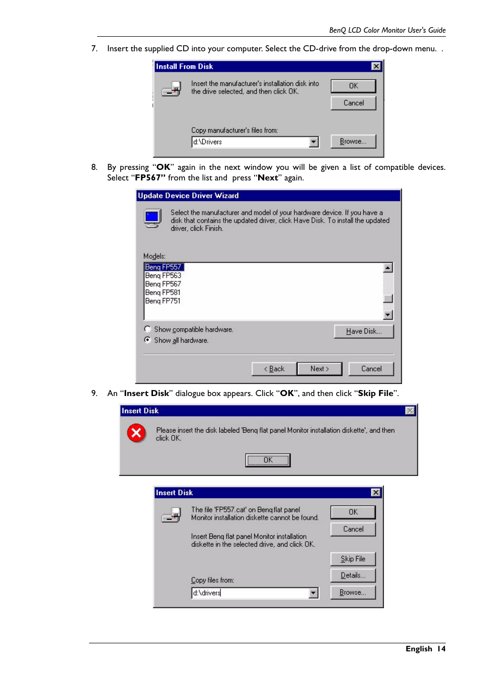 BenQ FP567 User Manual | Page 15 / 43