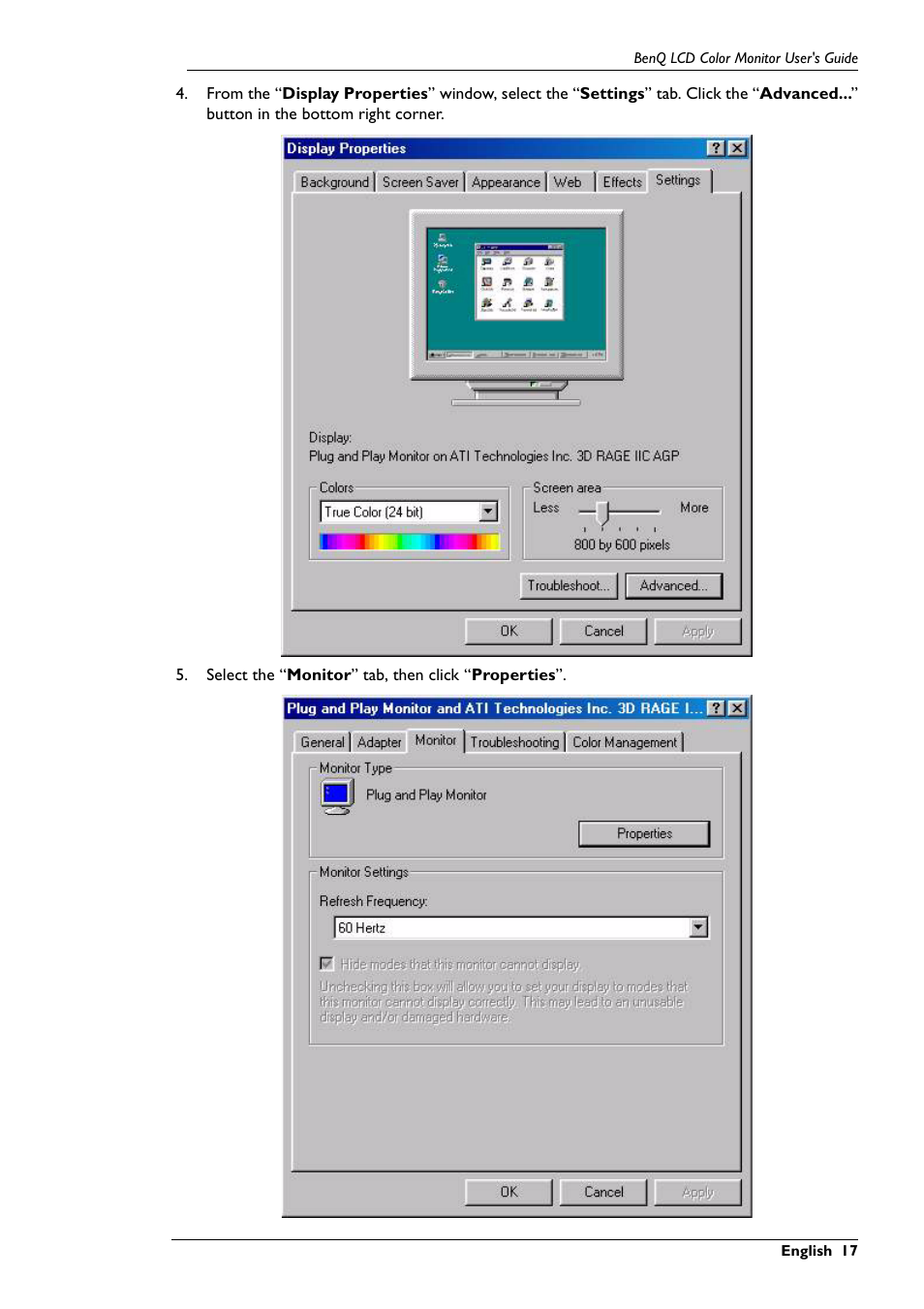 BenQ FP567 User Manual | Page 18 / 43