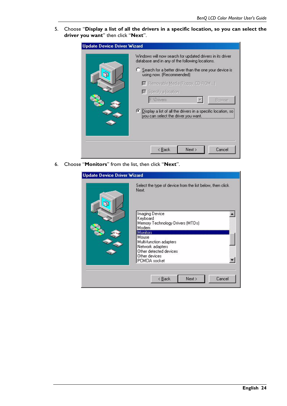 BenQ FP567 User Manual | Page 25 / 43
