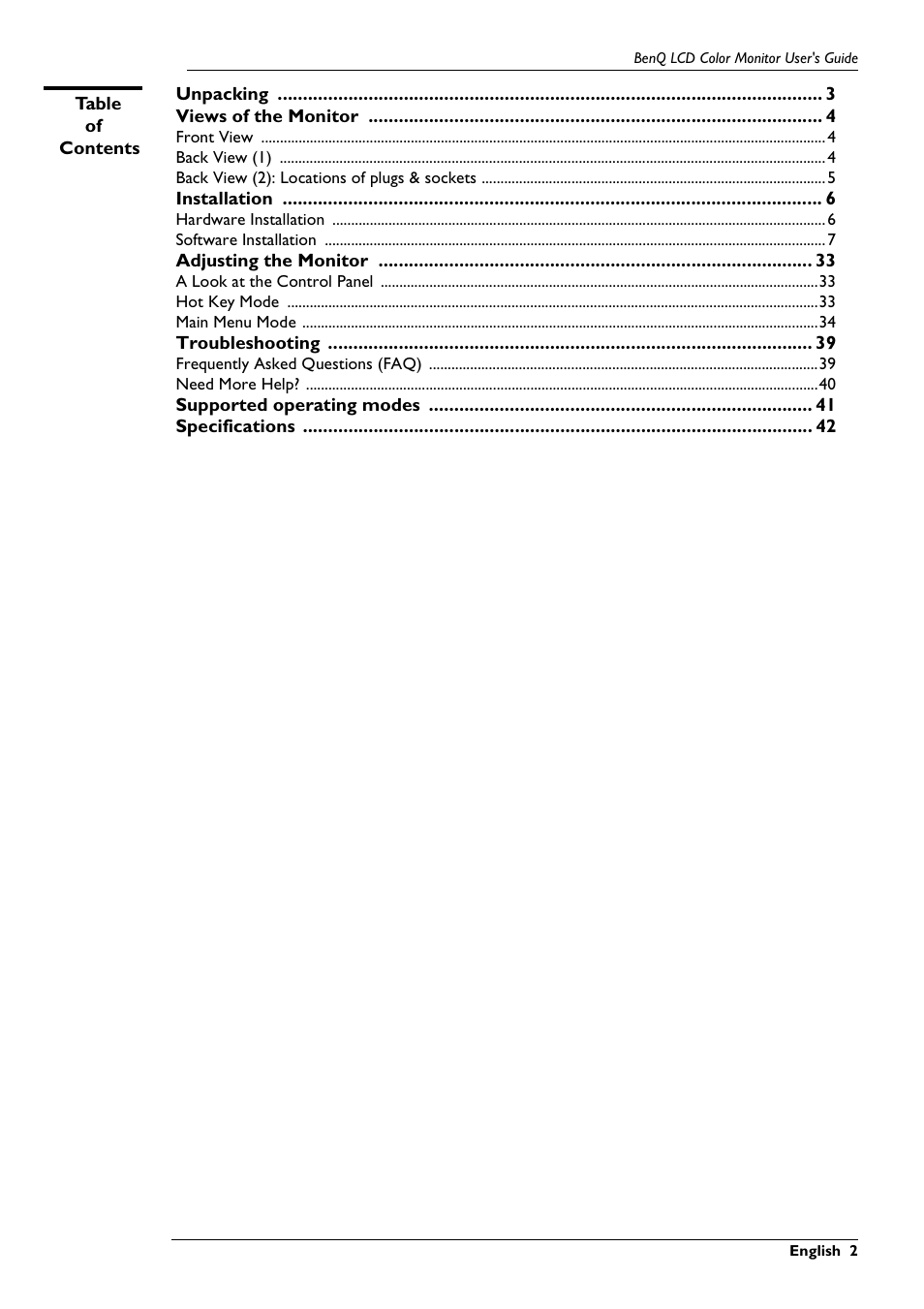 BenQ FP567 User Manual | Page 3 / 43
