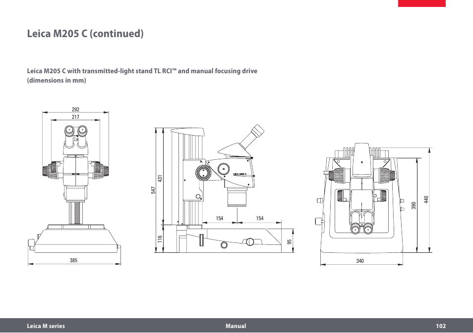 Leica m205 c (continued) | Leica Biosystems M205A User Manual | Page 102 / 114