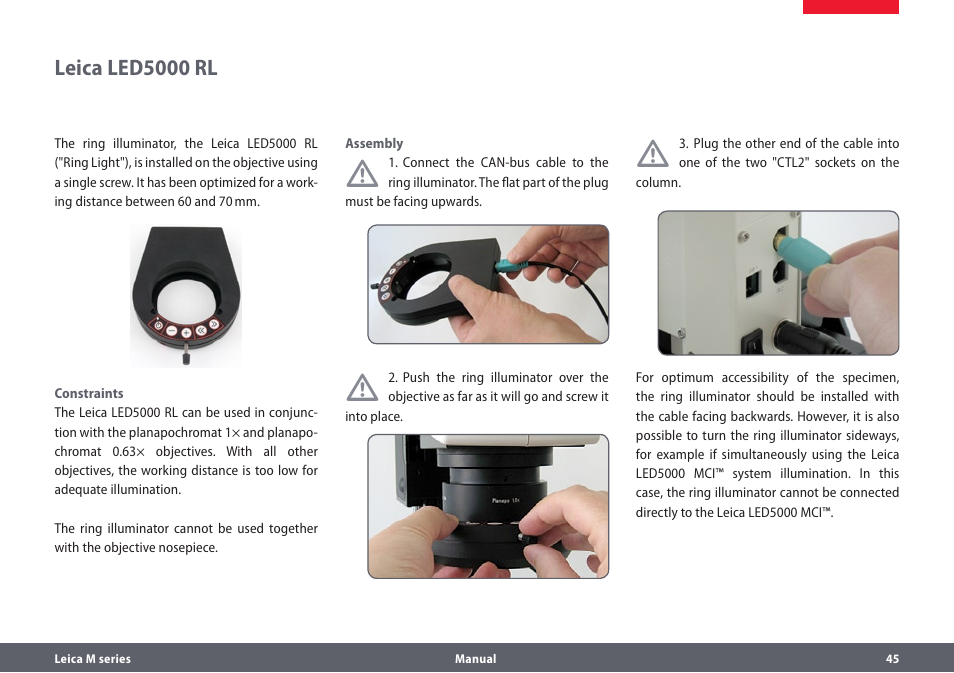 Leica led5000 rl | Leica Biosystems M205A User Manual | Page 45 / 114