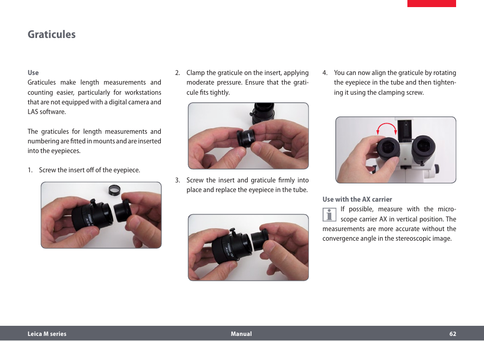 Graticules | Leica Biosystems M205A User Manual | Page 62 / 114