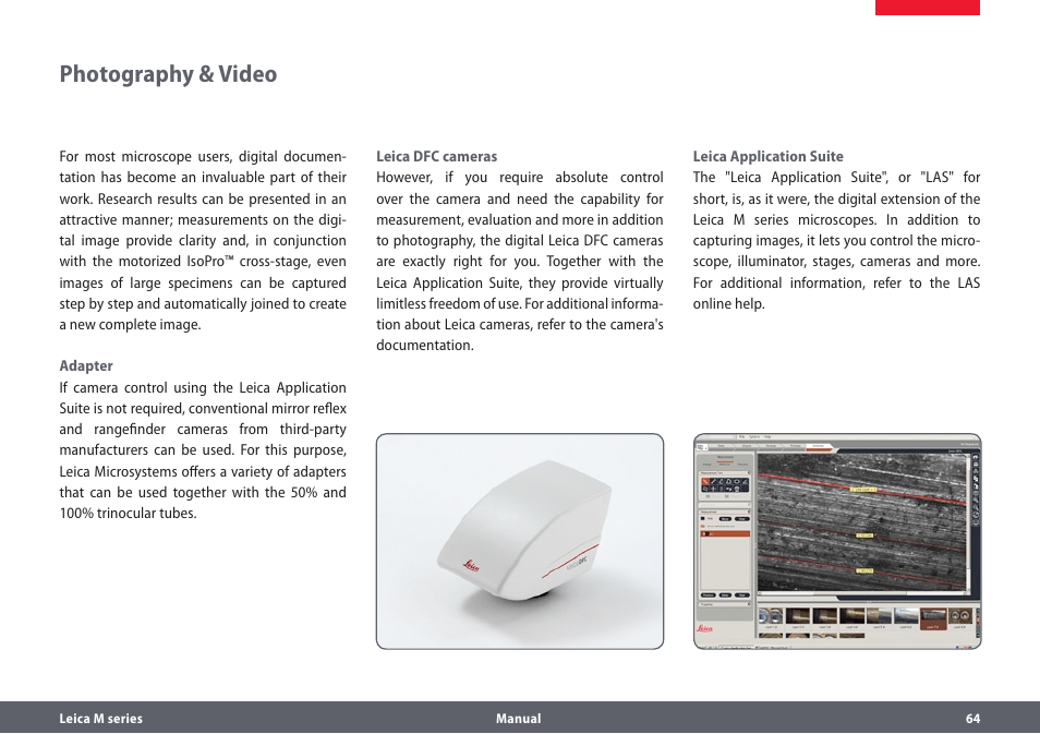 Photography & video | Leica Biosystems M205A User Manual | Page 64 / 114