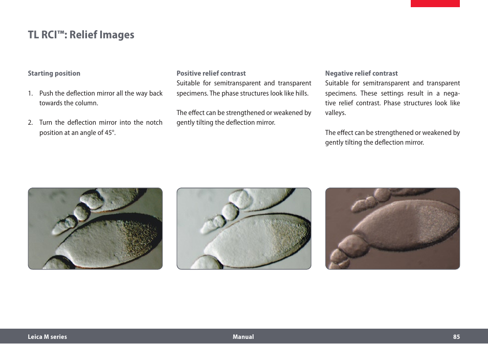 Tl rci™: relief images | Leica Biosystems M205A User Manual | Page 85 / 114