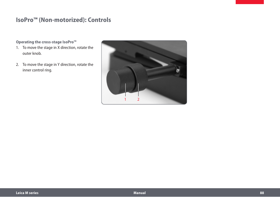 Isopro™ (non-motorized): controls | Leica Biosystems M205A User Manual | Page 88 / 114