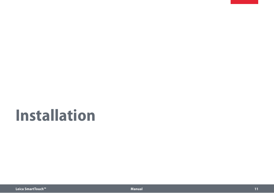 Installation | Leica Biosystems SmartTouch User Manual | Page 11 / 82