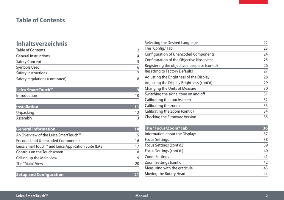 Leica Biosystems SmartTouch User Manual | Page 2 / 82