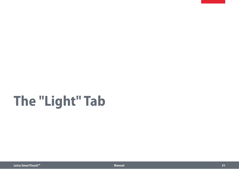 The "light" tab | Leica Biosystems SmartTouch User Manual | Page 51 / 82